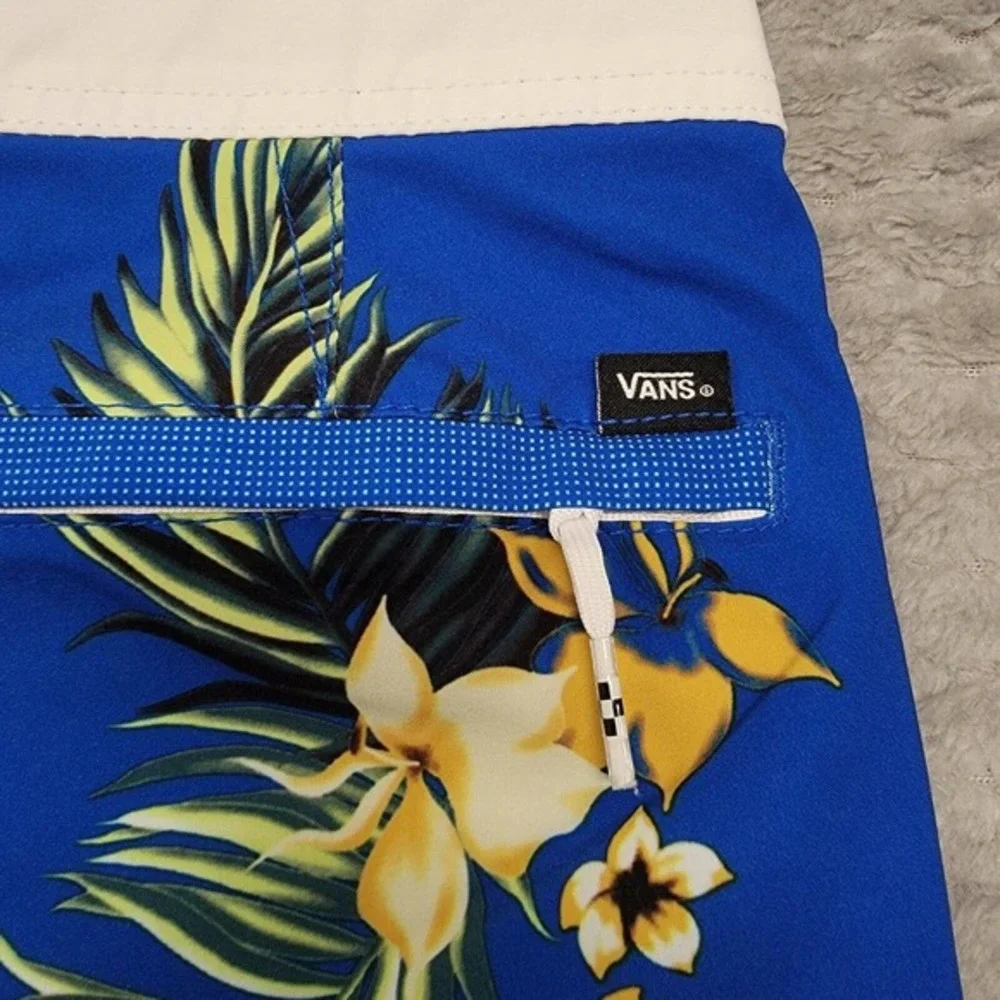 Vans Youth Boys Swim Surf Stretch Board Shorts - Blue Aloha‎ Print Size 26 / 12